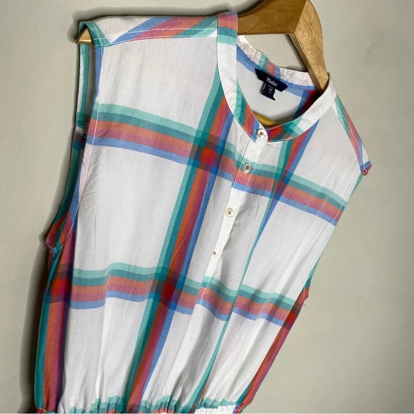 Hatley White Southern Plaid The Abbey Lyocell Mini Shirt Dress Size Small - Picture 4 of 11